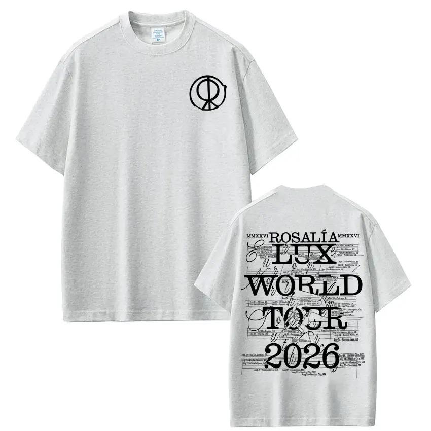 Krátkorukávová Ležérní Bavlněná Harajuku Pohodlná Trička Zpěvačka Rosalia Lux Album 2026 Tour Potisk Trička Unisex Dámská Módní Trička