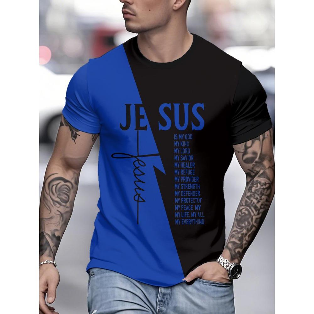 3D digitally printed men s T-shirt, casual crew neck short sleeves S