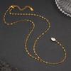 Vintage Pearl Pendant Necklace: 18K Gold Plated Y-Shaped Stainless Steel Clavicle Chain