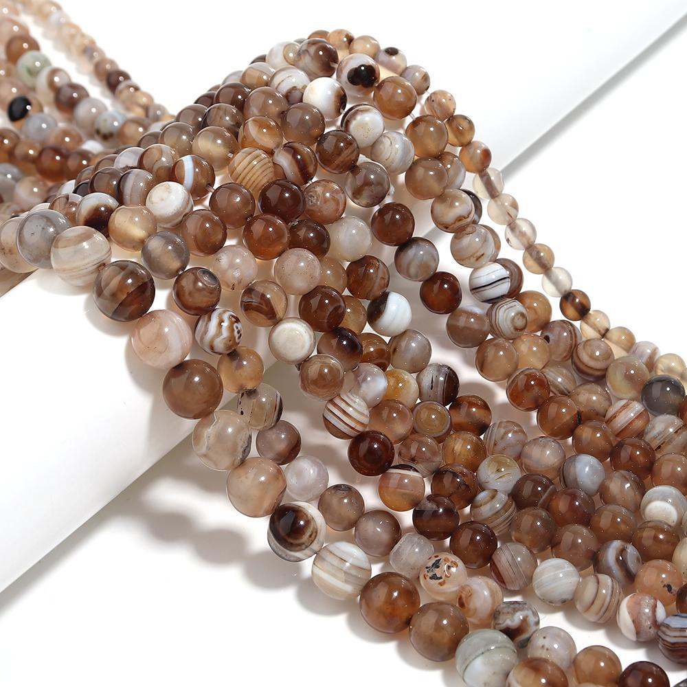 Natural Stone 4 6 8 10 12mm Round Tiger Eye Amethyst Agate Jades Stone Spacer Bead For Jewelry Making Diy Bracelet Needlework