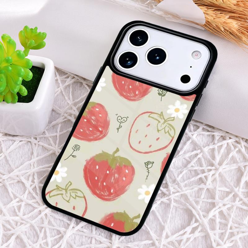 Strawberry Art Tropic Shockproof Phone Case for iPhone 17 Air 16e 15 11 12 14 13 Pro Max Cover Coque