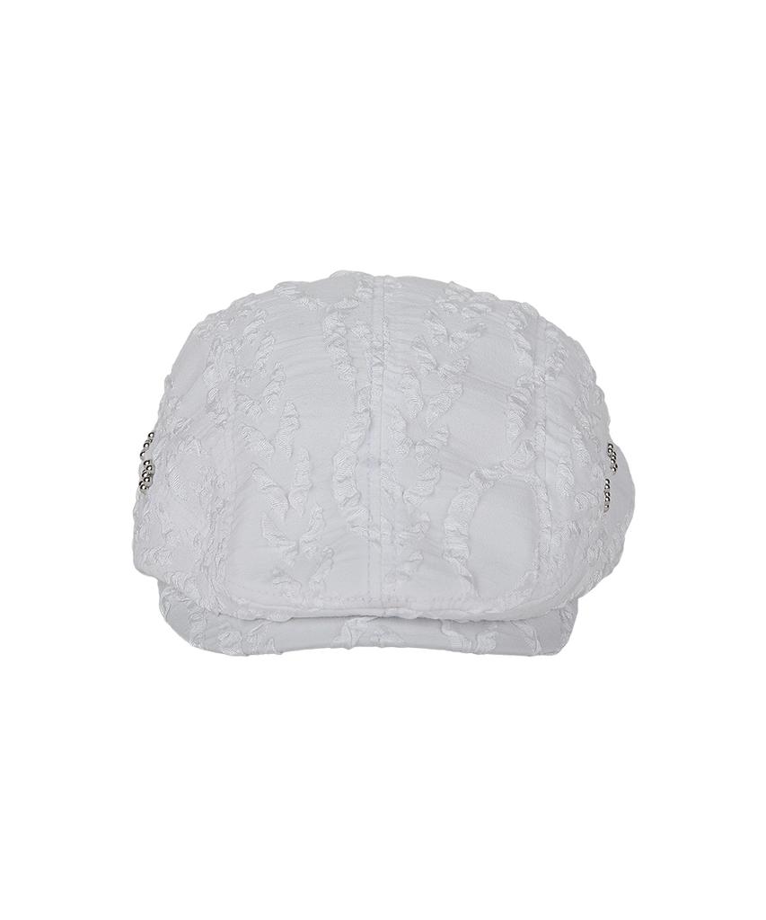 Jenadu Studded Flower Hunting Cap_White