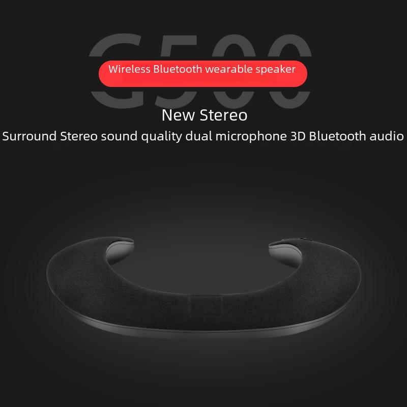 5D Stereo Wireless Bluetooth U-Shaped Neck Speaker & Microphone