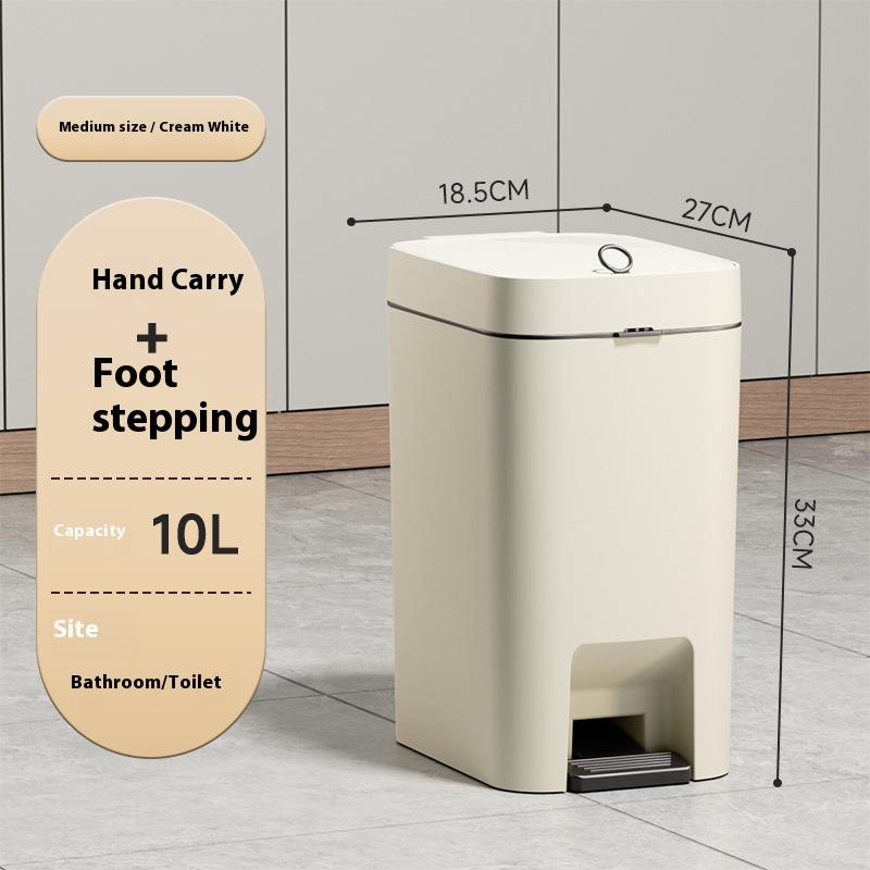 

10/12L Treadle Rectangle Wastebasket Double Open Lid Trash Can Withcover Prevent Odors Kitchen Bin Living Room Kitchen Supplies