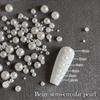 1 Bag Half Round Pearl Nail Charms White Pearls 3D Caviar Beads Manicure Supplies Flatback Pearl Decoration