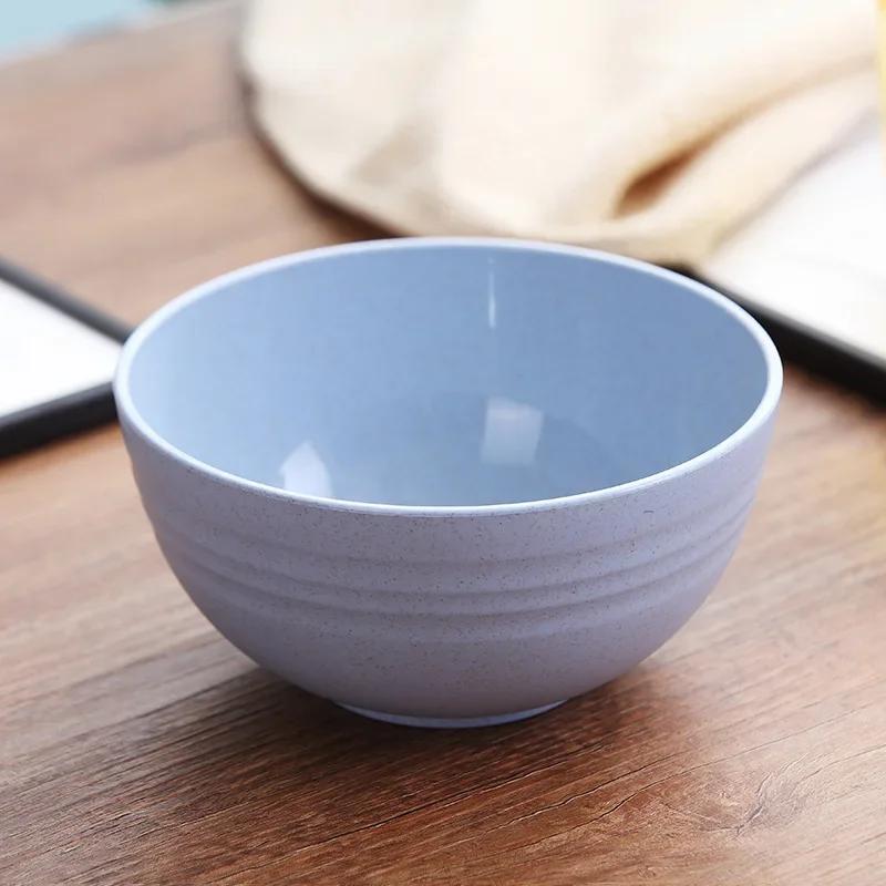 2 Size Round Wheat Straw Bowl Anti-fall Soup Bowls Children Japanese Bowl Sets for Noodles Snack Beauty Table Accessories