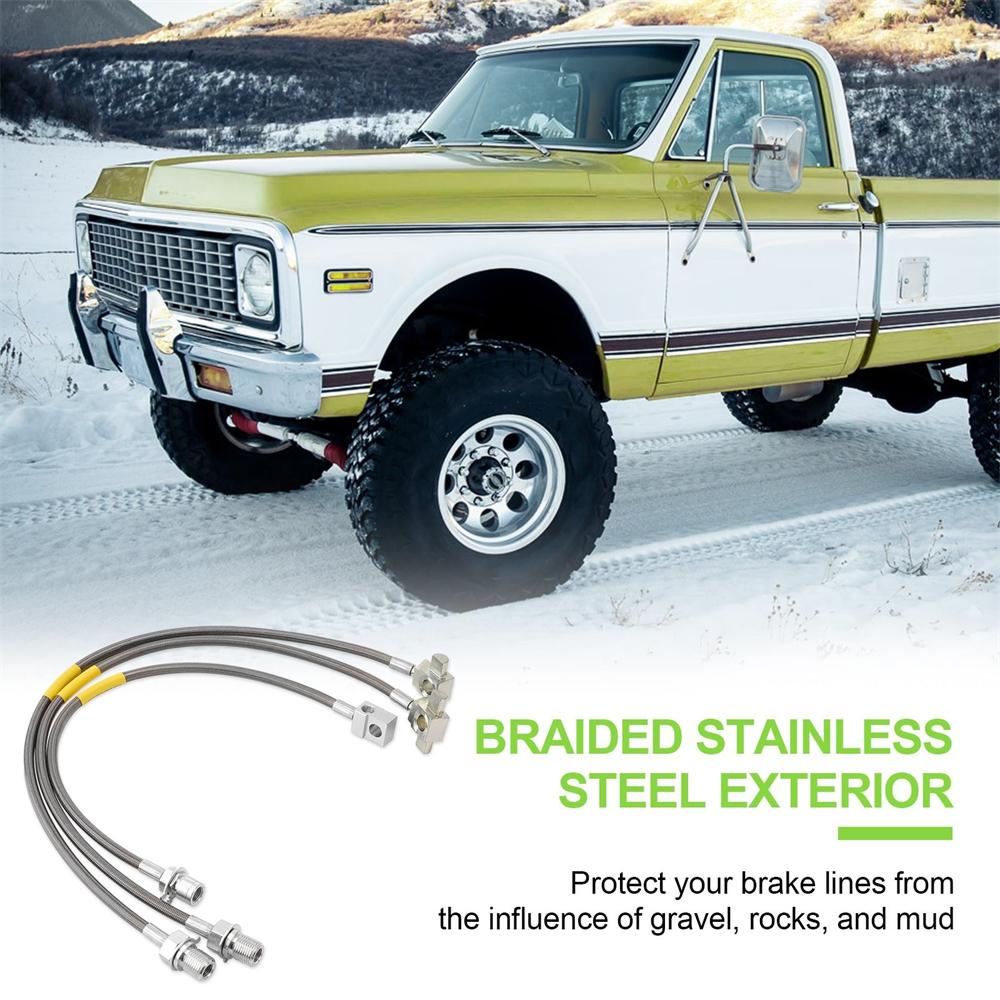 4-6" Front + Rear Stainless Brake Lines Kit 89335S 89340S For GMC Chevy C15/K15