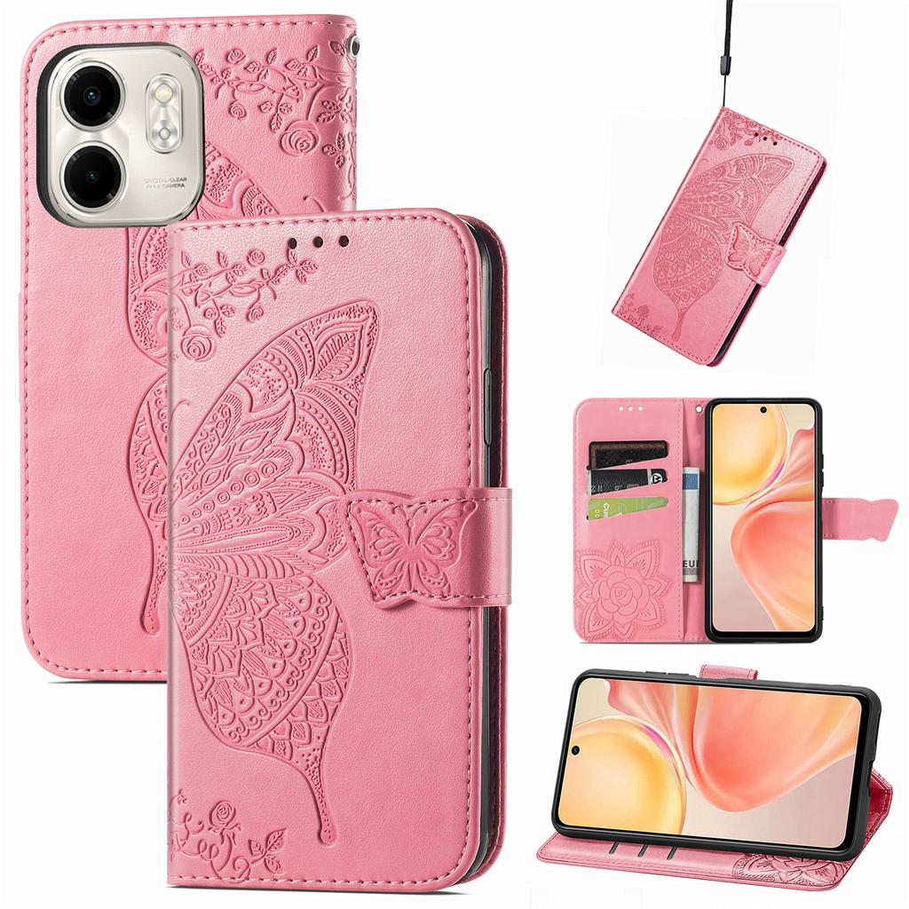 For Infinix Smart 9 4G Case PU Leather Wallet Phone Cover Butterfly Pattern