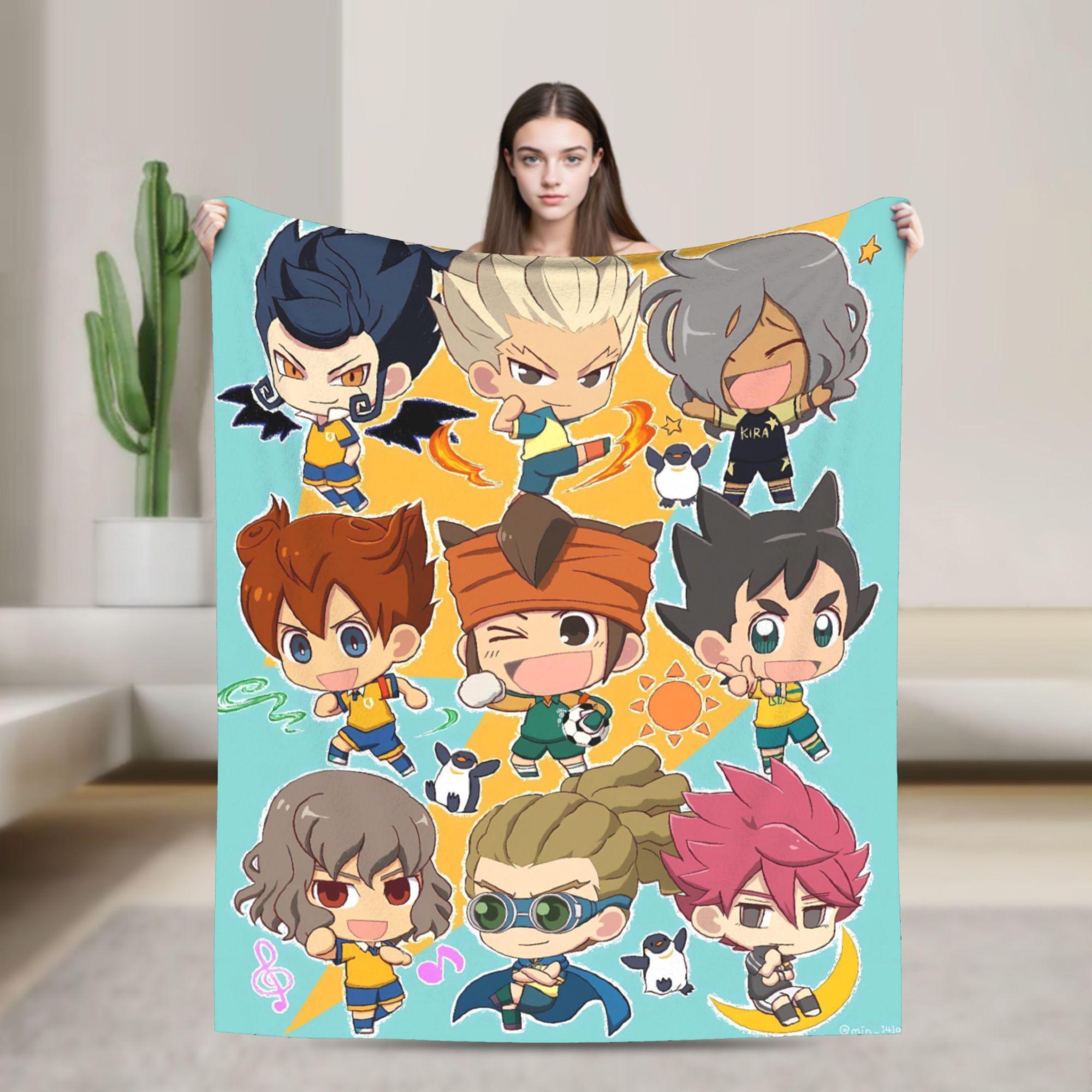 Anime Axel Blaze Inazuma Eleven Flannel Blanket Winter Warm Soft Throw Blanket Children Outdoor Pattern Bedspread Sofa Bed Cover Size: 75*100cm, Weight: 230 GSM
