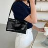 Moda Bolsos de Mano Femeninos Lujo Señoras Carteras de Mano Pequeñas Bolso Tote Plateado Bolso de Noche Bolsos de Hombro/Axila de Cuero PU para Mujeres