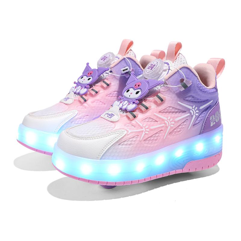 

TUINANLE, высококачественная обувь для скейтбординга для детей, светящиеся кроссовки со светодиодной подсветкой, детская обувь на двух колесах для мальчиков и девочек с зарядкой через USB 35