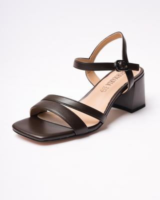 Aiformaria 92822903 High-heeled Sandals 36 Chocolate Leather