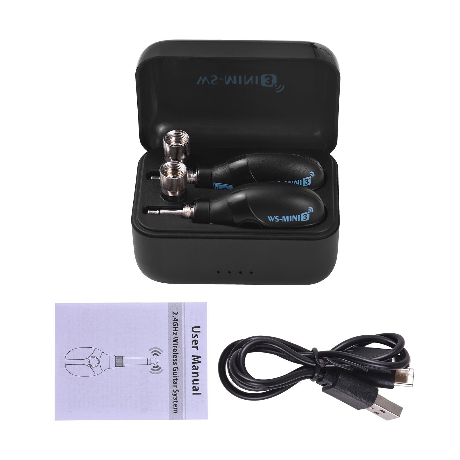 

2.4G Беспроводная гитарная система Набор передатчика и приемника с зарядным отсеком Аудиосистема 4-канальная передача Штекер чёрный