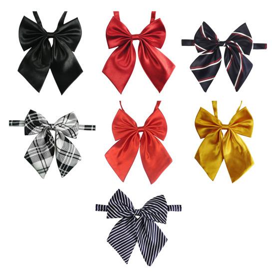 Men Bow Tie Detachable Design Smooth Texture Solid Color Striped Print Neck Tie Weddings Business Parties Outfit Accessories