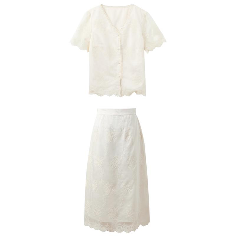 Sancai Lyocell Floral Cardigan & Skirt Set XXL