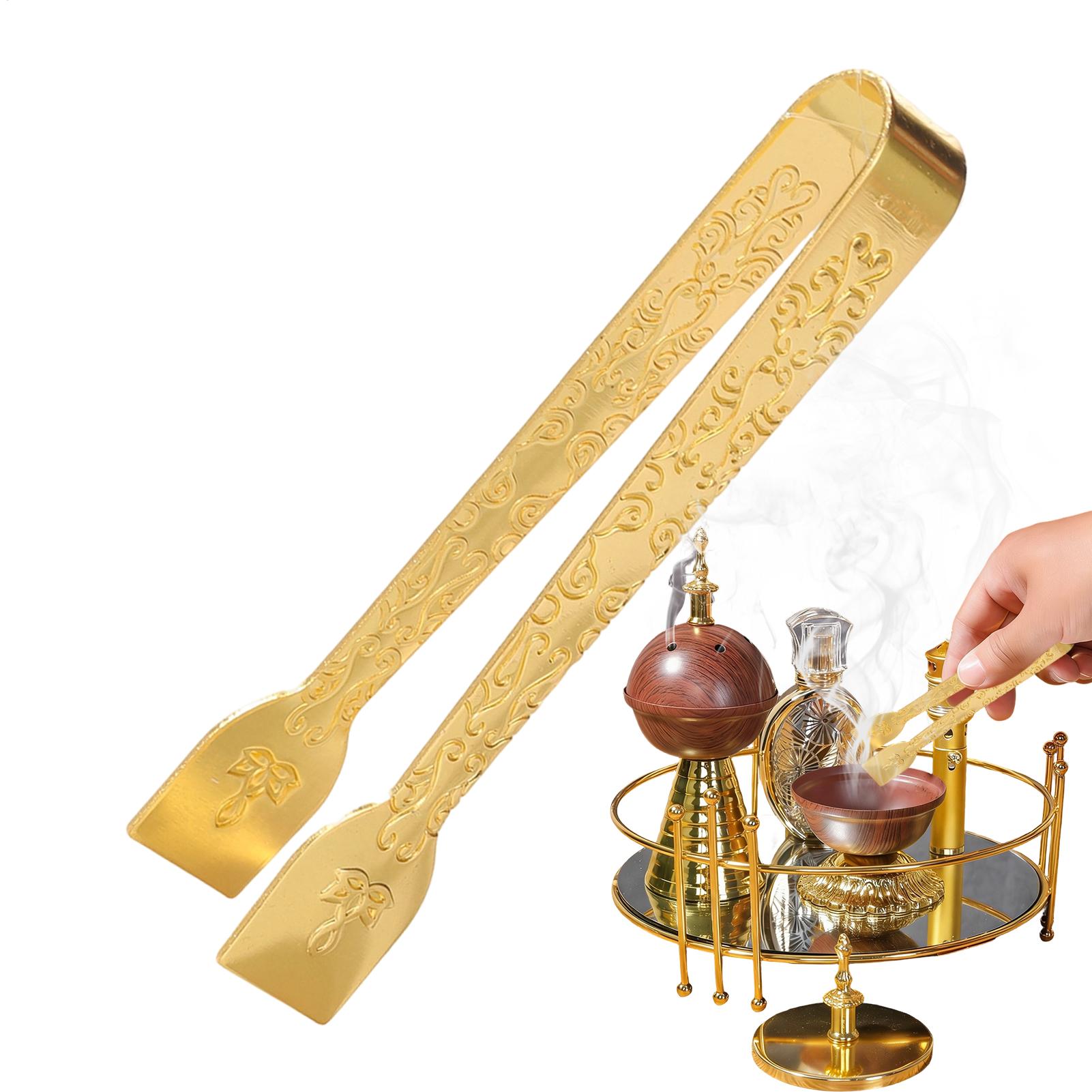 Charcoal Burner Tweezers Long Metal Comfortable Gripping Small Tongs for Incense Charcoal for Enthusiasts Home Fragrance Lovers жёлтый