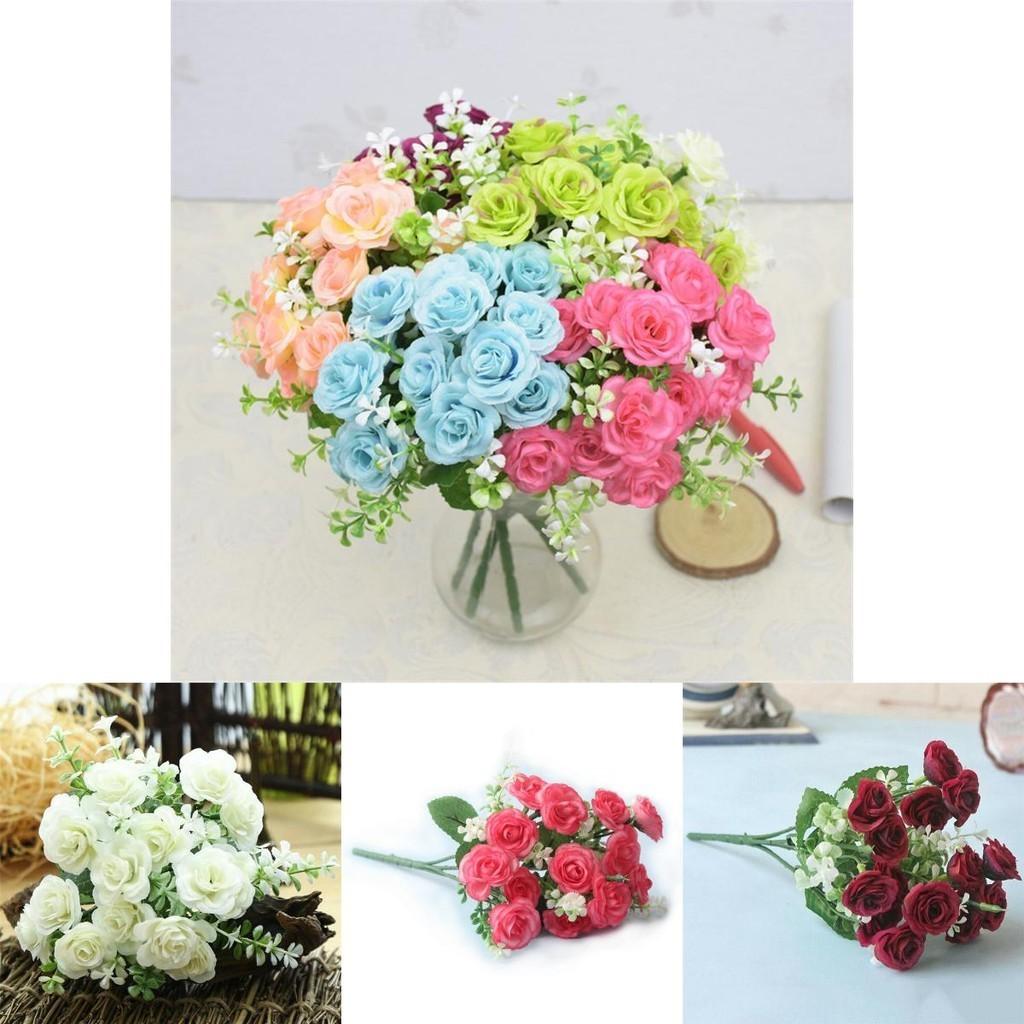 Beautiful 15 Heads Artificial Silk Rose Bouquet Offering A Lifelike Floral Appearance