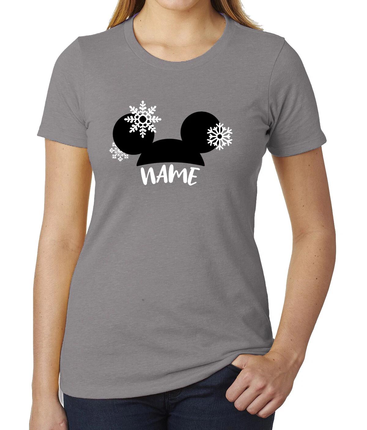 

Mickey Hat Snowflake Custom Name Woman s Shirts, Custom Tees, Mickey HaT-Shirts 3XL