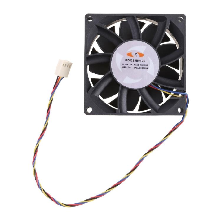 PWM Ball Bearing Fan KZ8025B012U DC 12V 4pin Cooling Fan CPU Cooler Chassis Radiator for Desktop Computer 6500RPM Fan