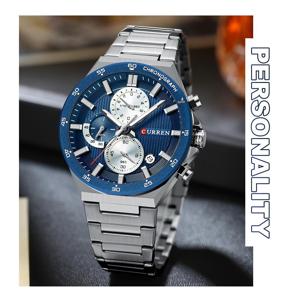 CURREN Karuien 8481 Men's Steel Band Chronograph Quartz Sports Watch
