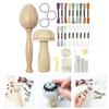 Eggs Shape Wood Mending Tool Wooden Darning Mushroom Set With Large Eye Needle and Colored Thread for Knitting Repair