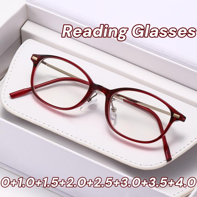 

Unisex Small Frame Reading Glasses Women Fashion Blue Light Blocking Eye Protection Ultralight Eyeglasses Men Diopter 0 To +4.0 0 коричневий