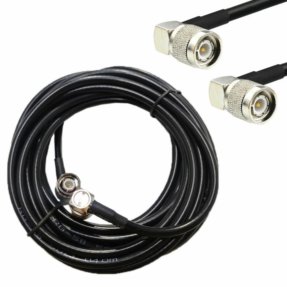 For EZ-Guide 15FT TNC Male To Male 90 Degree Leader Antenna Cable For GPS 50449 CFX-750 Receiver Extension Cord Black