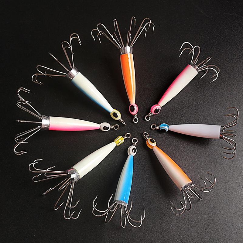 Umbrella-Shaped Style Squid Hook With Fish Eyes Sleeve-Fish Octopus Squid Bait Jig Hook Deep Sea Fishing Lure Cuttlefish Tackle