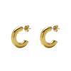 Round Pop Jewelry Stainless Steel Earrings High Sense Oval Ladies Electroplated Earrings