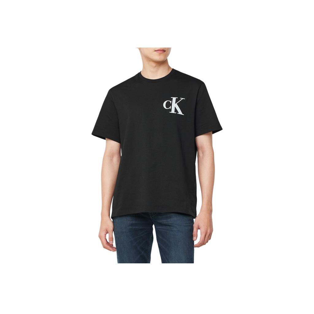 Calvin Klein Logo Patch Crew Neck Loose Fit T-Shirt Men Tops Black 4RB848G-UB1