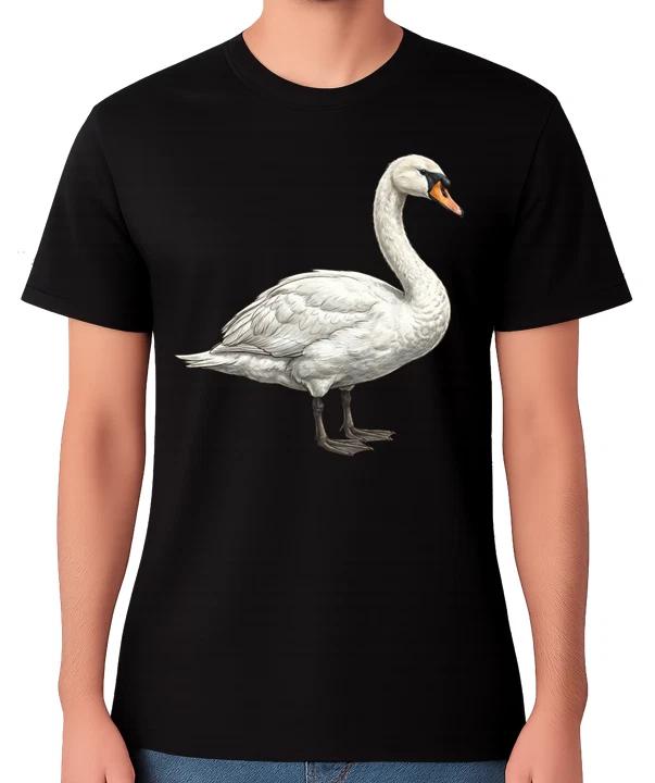 Swan T-Shirt Elegant Water Bird Wildlife Nature Graphic Unisex Tee S