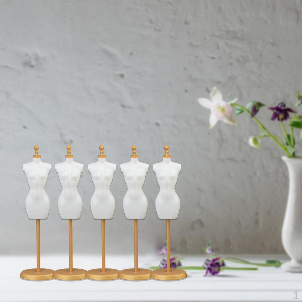 5Pcs Doll Clothes Dress Form Mannequin Mini Holder Stand Support 27.5cm