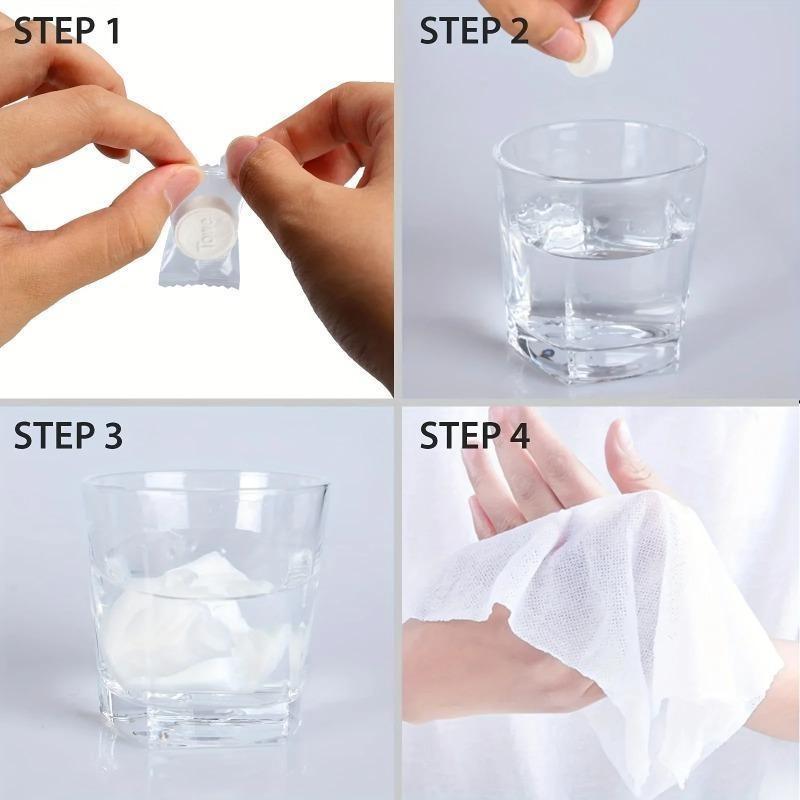 50/100/200 pcs compressed face towels for travel disposable facial towel Coin Tissues -  for Travel Camping, Beauty Salons Outdoor 20*22cm