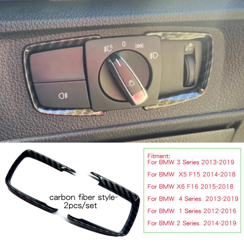 For BMW 1 2 3 4 Series F30 F31 F32 F34 F20 F21 F36 X5 F15 X6 F16 ABS Car Headlight Adjustment Switch Trim Frame Stickers