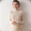 Chic Sequin Stand Collar Cashmere Sweater - Women's Soft Fluffy Knitwear for Autumn/Winter