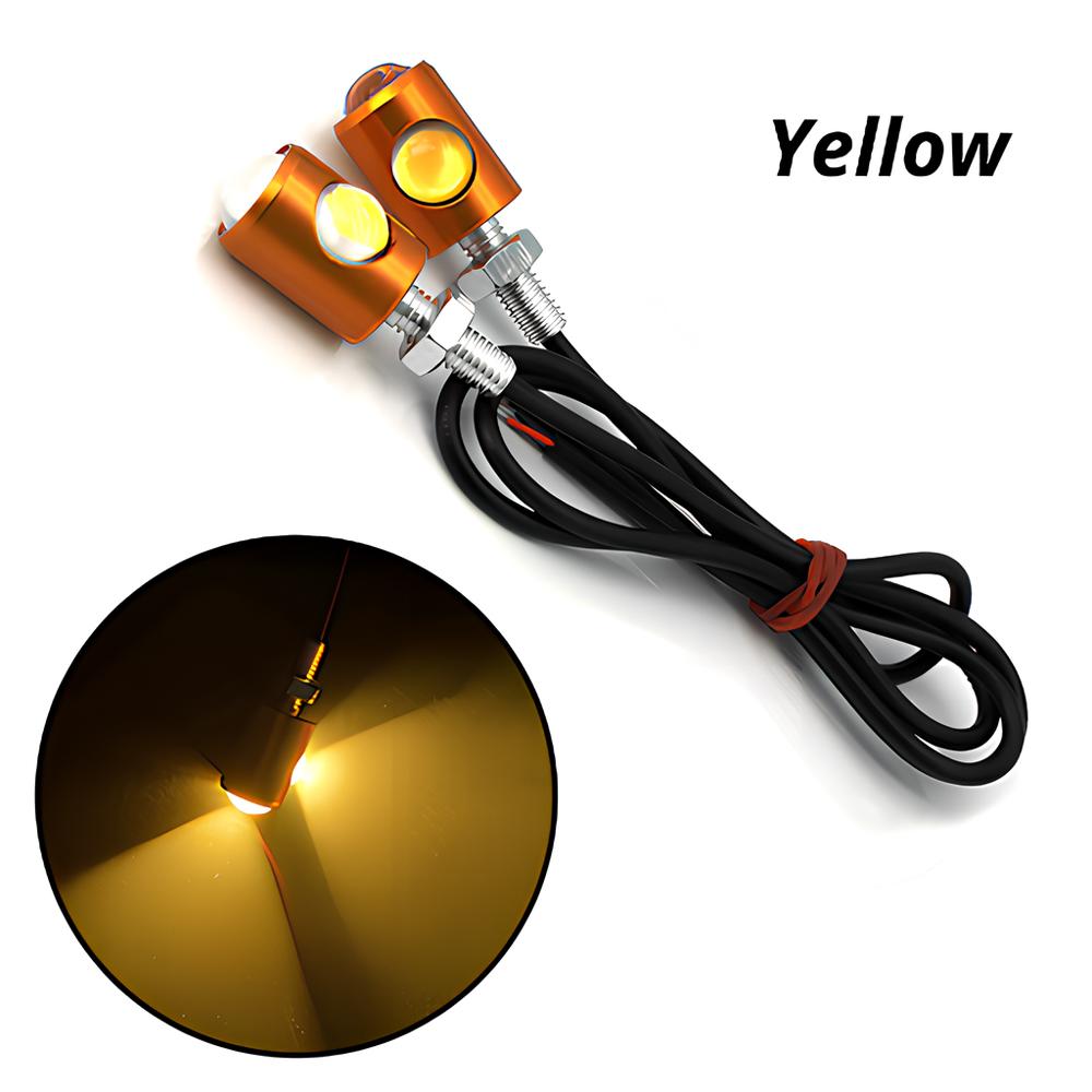 2Pcs LED Motorcycle Brake Lamps Car License Plate Bolt Tail Rear Light Fog Bulbs Turn Signal Side Indicators Decoration Bright