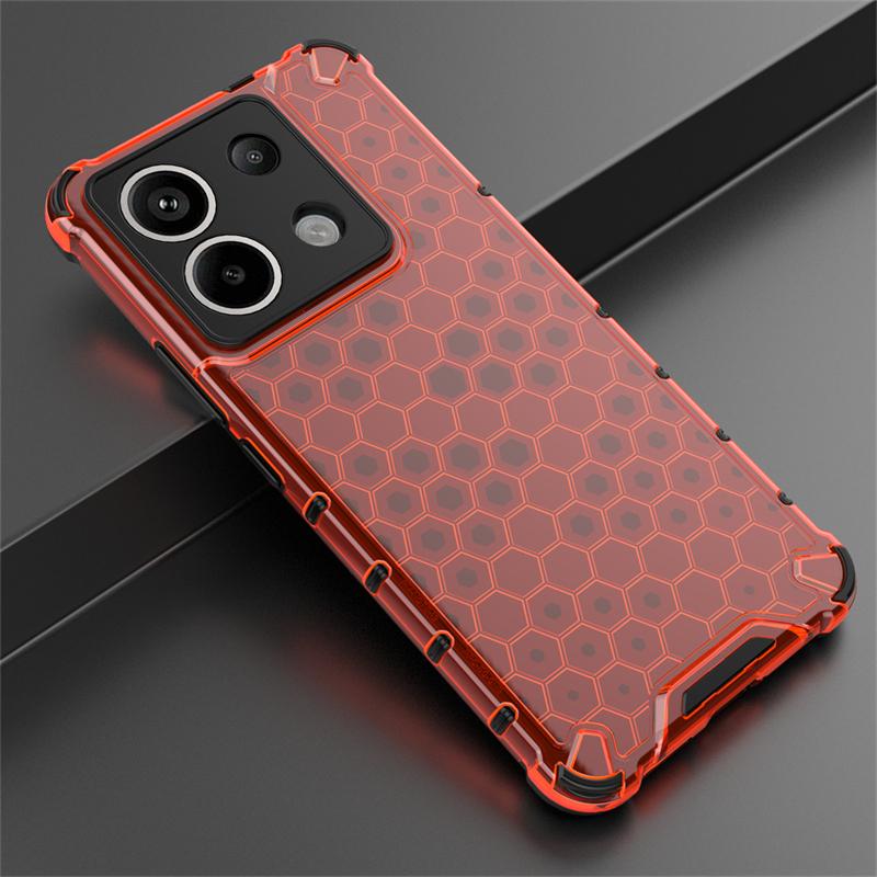 Transparent Phone Case For Xiaomi Poco X6 5G Shockproof Honeycomb Armor Back Case For Poco X6 5G Cover For Poco X6 Case 6.67inch
