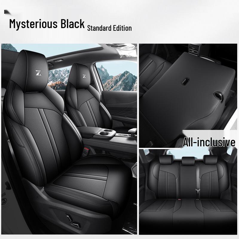 UNI-Z Car Seat Cushion Set: New Model, Premium Leather, Universal Fit for All Seasons