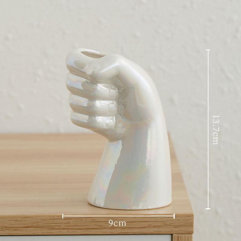 Creative Ceramic Electroplated Colorful Ceramic Arm Vase Modern Art Abstract Arm Ceramic Floral Vase Flower Arrangement Ornament