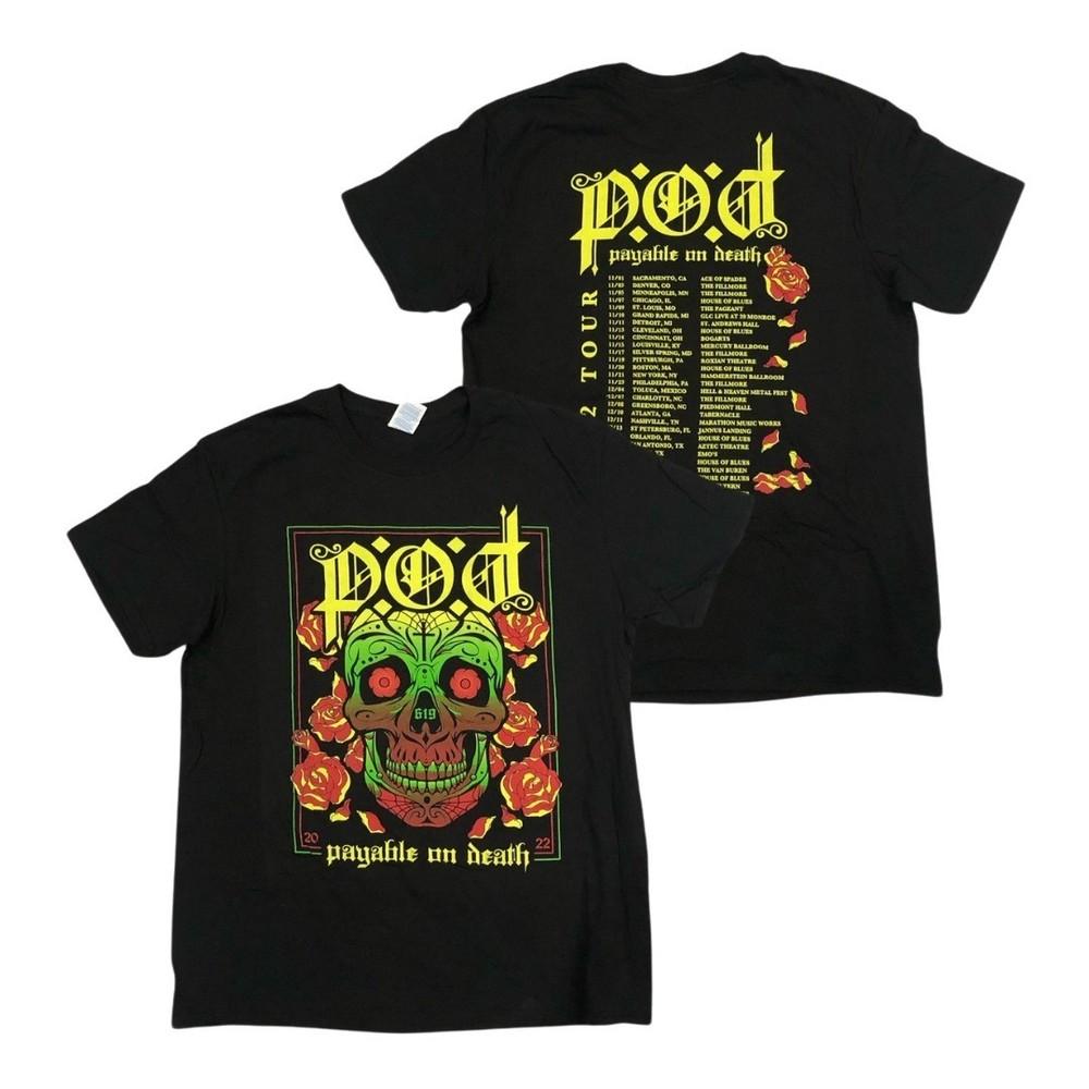 

POD Band 2 Sides Sugar Skull 2022 Tour Black S to 5XL Shirt AA820 Unisex T-Shirt XL