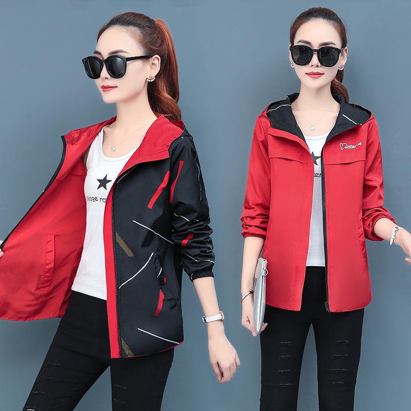 Buy Women Jackets Spring Autumn Hooded Jacket Double Side Wear Coats