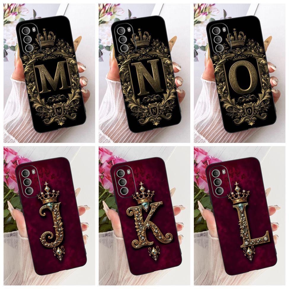 For Motorola Moto G51 5G Case Silicone Luxury Crown Letters 2D Flat Pattern Soft Funda For Moto G51 5G Cover XT2171-2 XT2171-1