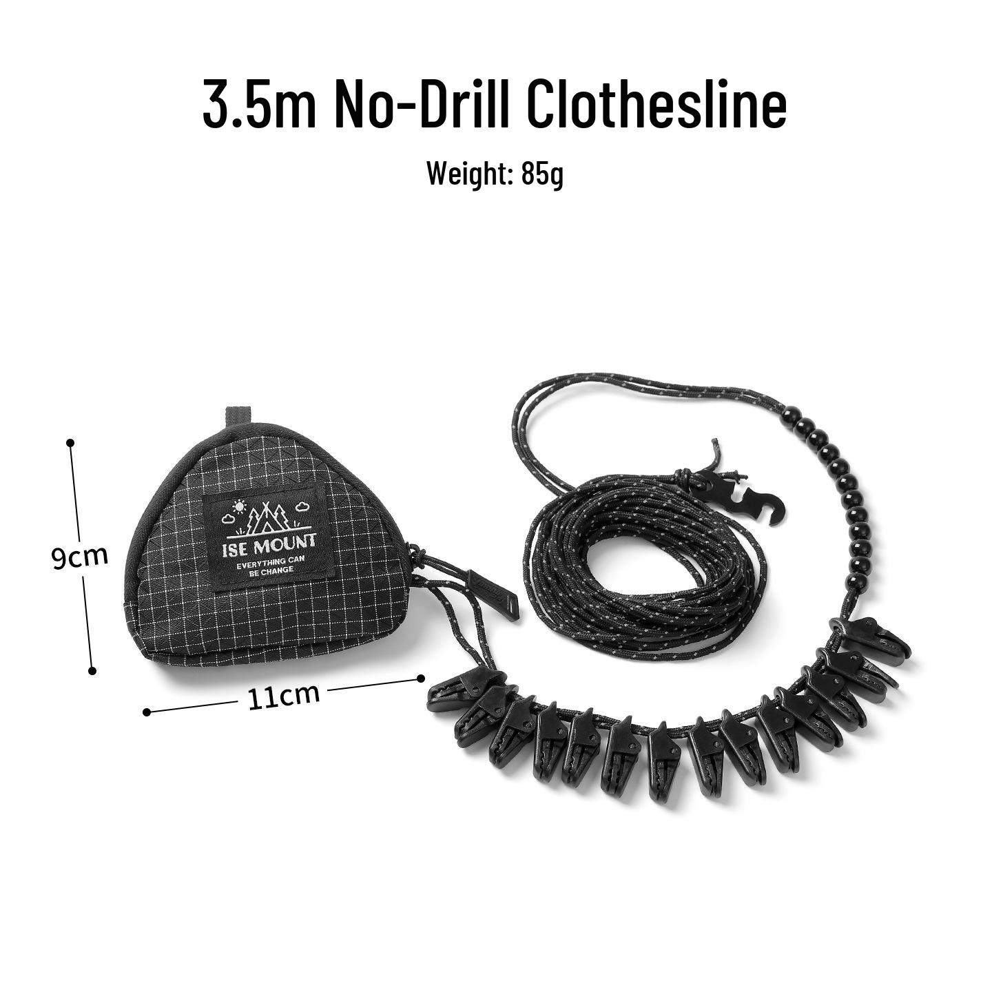 Portable Windproof Outdoor Clothesline for Travel Hotels and Business Trips чёрный 1530₽