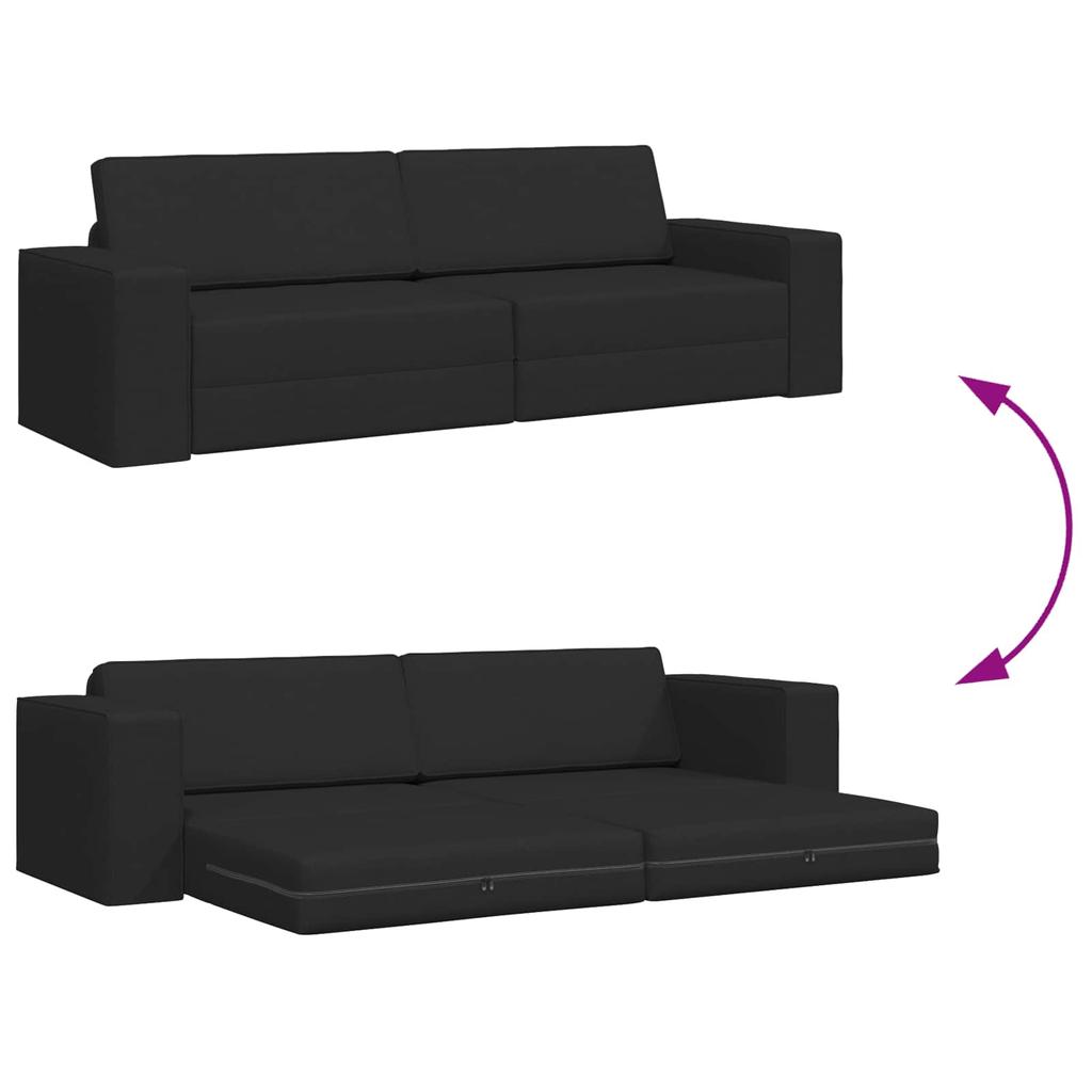 Sofa Bed Black 245 x 78 x 77 cm Fabric