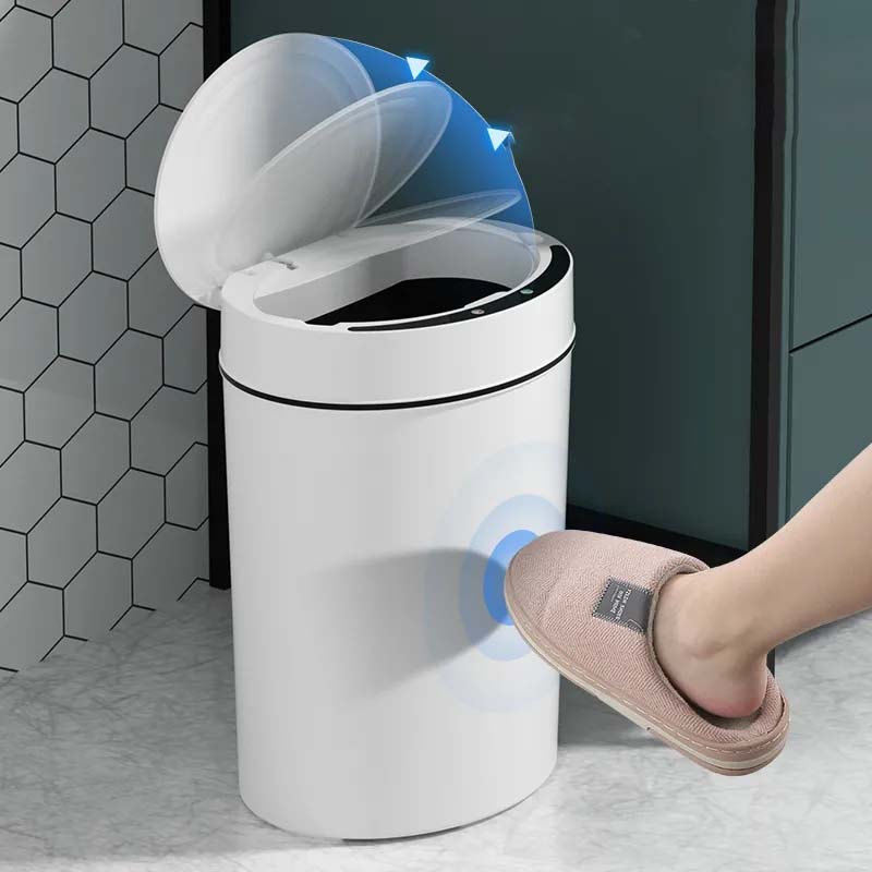Smart Trash Can Automatic Electric Induction Touchless Garbage Can with Lid Bathroom Livingroom Intellegant Waterproof Trash Bins Touch-free Waste Bin