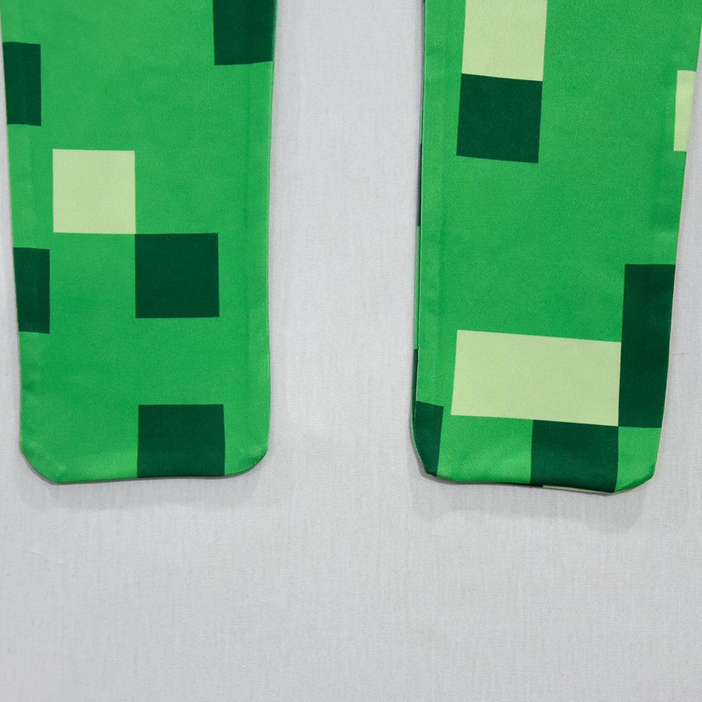 Kids Boys Girls Creeper Long Sleeves Jumpsuit Mask Headgear Sets Halloween Cosplay Costumes Role Play Outfit