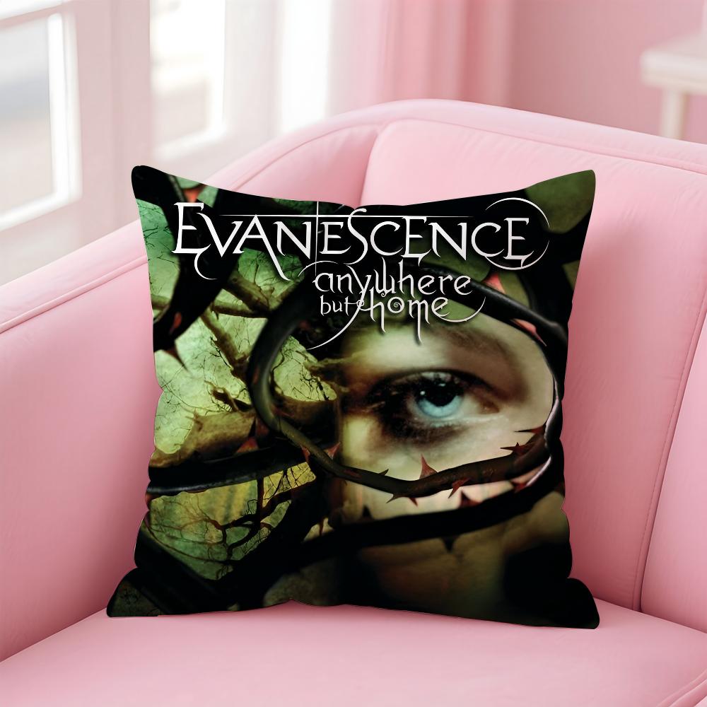 E-Evanescence A-Amy Lee Pillow Case Anti-Dustmite Pillowcase Invisible Zipper Silky Short Plush Sofa Cushion Cover