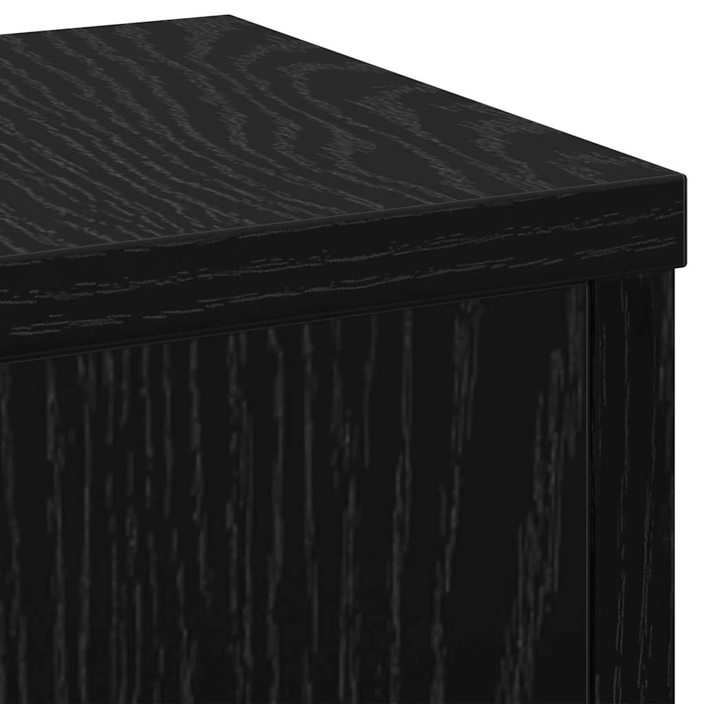 Plant Stand 2 pcs Black Oak Look 17 x 17 x 60 cm