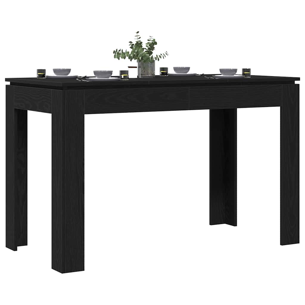 Dining Table Black Oak 120 x 60 x 76 cm Engineered Wood