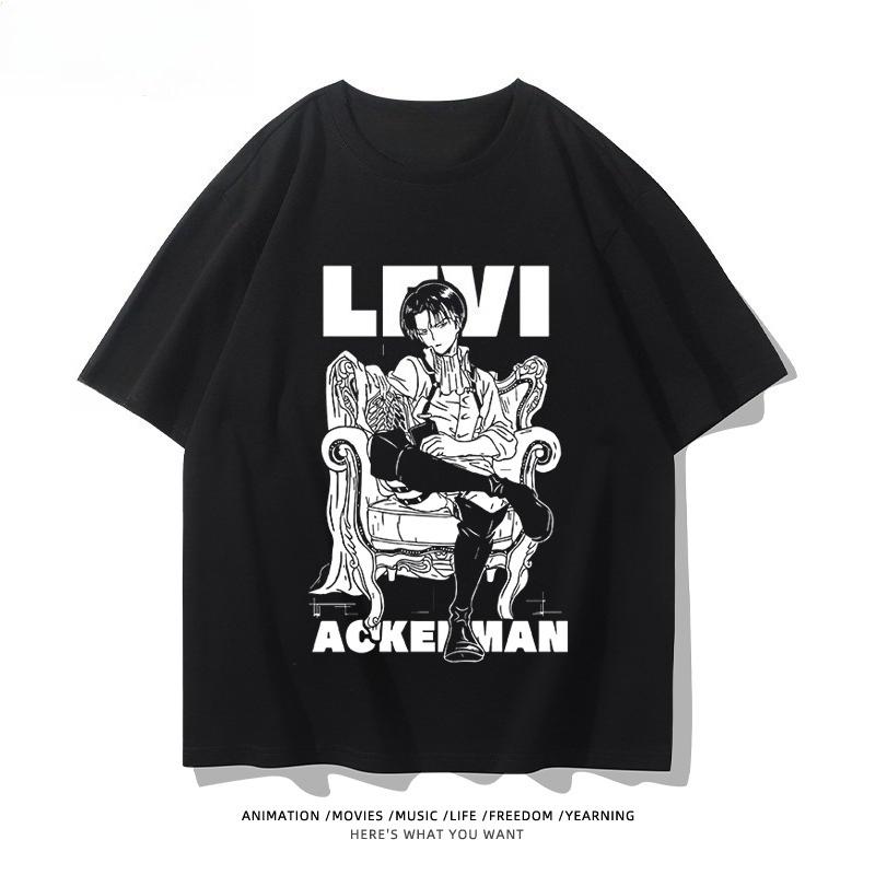 Attack On Titan Animation Derivatives Wings of Liberty Printed Short Sleeve T-shirt Women's Fashion Loose Cotton Unisex Top